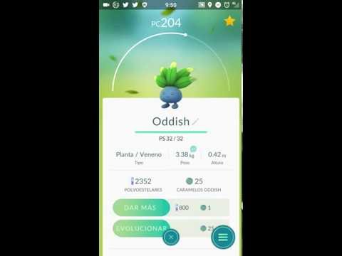 Evolución de Oddish a Gloom en Pokémon GO